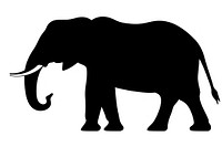 Elephant silhouette wildlife stencil animal.