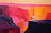 A vibrant canyon painting outdoors mountain.