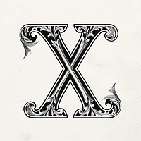 X letter alphabet ampersand symbol number.