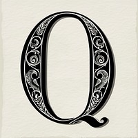 Q letter alphabet calligraphy handwriting accessories.