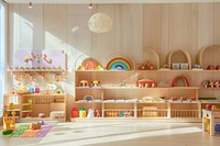 Toys and educational equipment kindergarten indoors person.