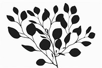 Eucalyptus icon silhouette clip art graphics stencil pattern.