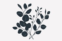 Eucalyptus icon silhouette clip art graphics pattern stencil.