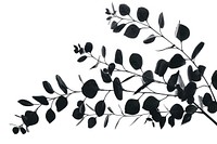 Eucalyptus silhouette clip art illustrated drawing sketch.