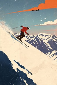 Skiing scene recreation outdoors clothing.