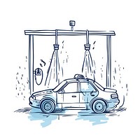 Car wash transportation illustrated automobile.