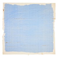 Blue grid ripped paper text page.