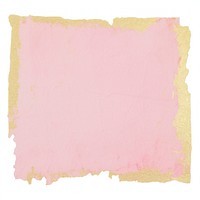Pink ripped paper with gold glitter text painting art.