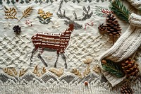Christmas deer pattern embroidery applique dessert.