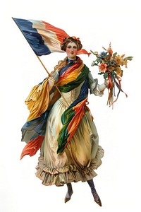 A Bastille Day woman art clothing apparel.