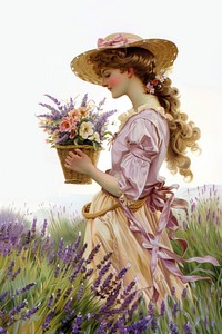The midsummer lavender painting flower.