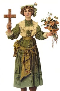 The Christian nurse flower cross clothing.