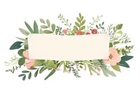 Ribbon with botanicals banner graphics pattern blossom.