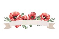 Ribbon poppy flower banner graphics blossom pattern.