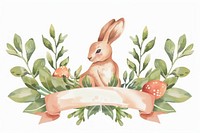 Ribbon rabbit easter banner animal mammal plant.