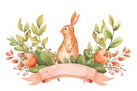 Ribbon rabbit easter banner painting animal mammal.