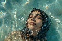 Middle eastern woman swimming photo photography.