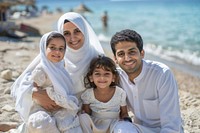 Middle eastern family beach sea bridegroom.