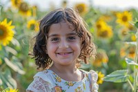 Middle eastern little girl flower blossom person.