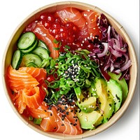 Healthy Poke Bowl produce food bowl.