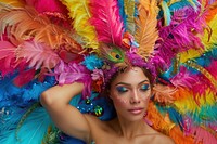 The Latina Brazilian woman carnival parade person.