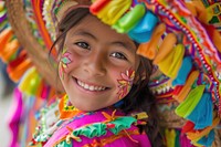 Latina Peruvian girl skin carnival person.