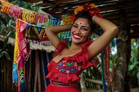 The Latina Colombian woman recreation dancing wedding.