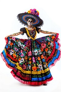 A Latina Mexican woman recreation performer clothing.