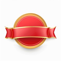 Gradient red gold Ribbon award badge icon symbol emblem logo.