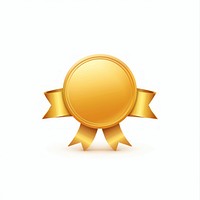 Gradient gold Ribbon award badge icon chandelier symbol bronze.