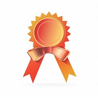 Gradient red gold Ribbon award badge icon dynamite weaponry symbol.