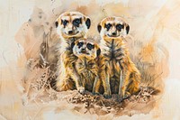 Meerkat family wildlife animal mammal.