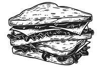 Sandwich sandwich illustrated drawing.