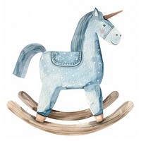 Blue wooden rocking horse furniture animal mammal.