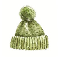 Individual green baby wool hat clothing apparel produce.