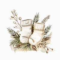 Individual newborn sock illustrated christmas graphics.