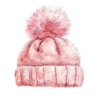 Individual pink baby wool hat clothing apparel bonnet.