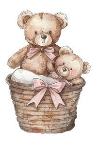 Basket teddy bear basket outdoors wildlife.
