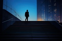 Business man silhouette photography architecture staircase building.