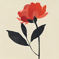 Illustration of a simple flower art carnation painting.