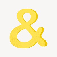 Yellow ampersand sign illustration