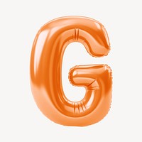 Letter G 3D orange balloon alphabet illustration