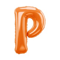 Letter P 3D orange balloon alphabet illustration
