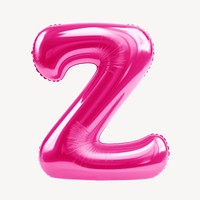 Letter Z 3D pink balloon alphabet illustration