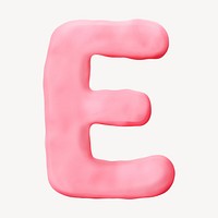 Capital letter E pink clay alphabet design