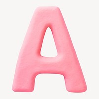 Capital letter A pink clay alphabet design