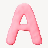 Capital letter A pink clay alphabet design