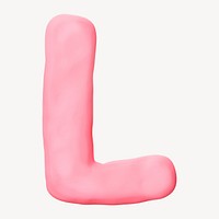 Capital letter L pink clay alphabet design