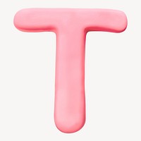 Capital letter T pink clay alphabet design