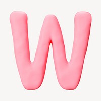 Capital letter W pink clay alphabet design